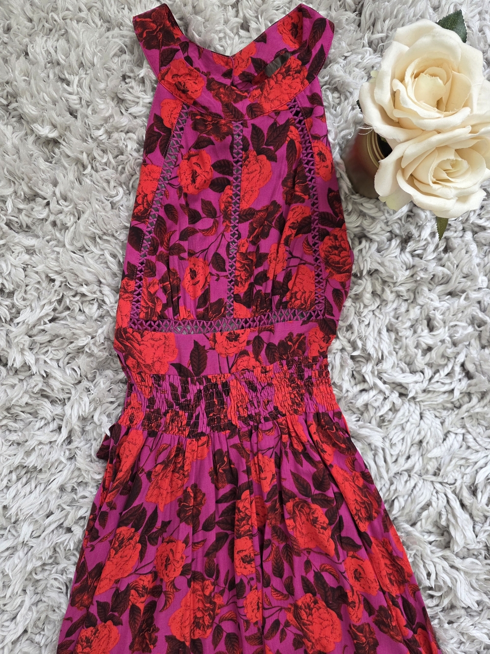 Abel The Label Floral Maxi Dress - Smocked Waist Sz S - Picture 6 of 16
